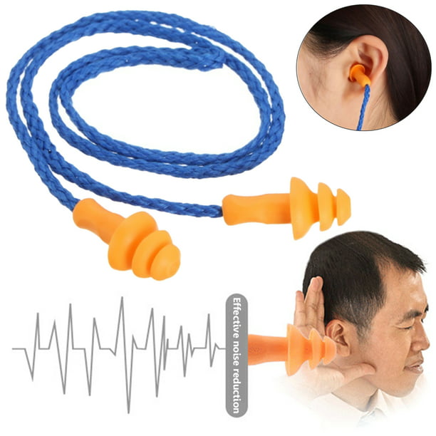 Soft Silicone Ear Plug Cotton String Hearing Protector Earplugs Noise Reduction